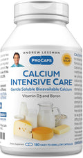 ANDREW LESSMAN Calcium Intensive Care - 180 Capsules - Maintains Healthy Bone and Skeletal Tissues. Vitamin D Boron. Ultra-Fine Highly Absorbable Powder in Easy-to-Swallow Capsule. No Additives.