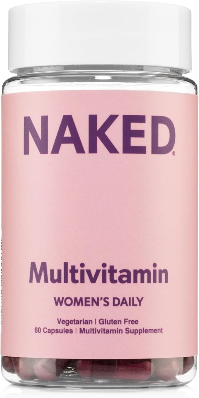 NAKED Nutrition Women's Multi - Daily Multivitamin - Vitamins A C E Selenium Zinc Fruit and Super Green Extracts to Boost Immune Support - Gluten-Free and Vegetarian Vitamins 60 Capsules