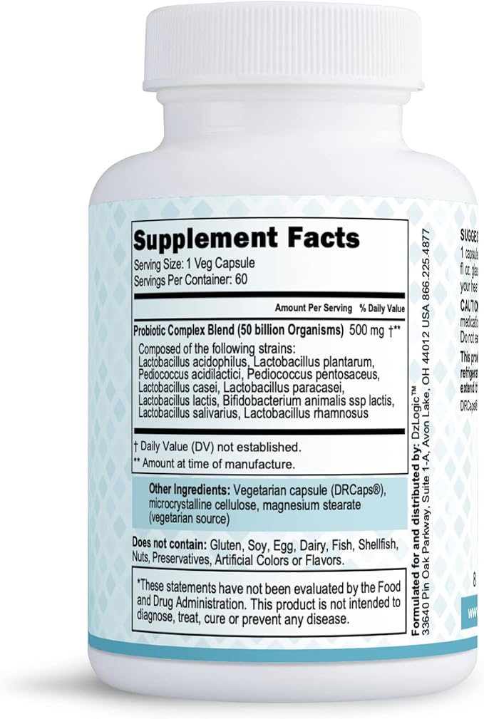 Dr. Dzugan's Advanced Probiotic Formula :: GMP Certified Vegetarian :: 500mg 90 Veg. Caps :: Optimize intestinal Flora