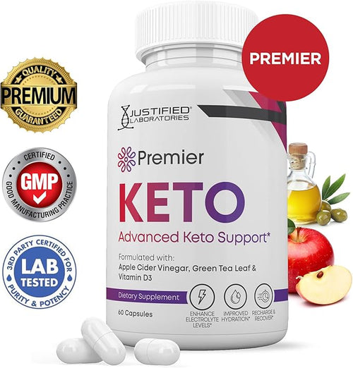 (5 Pack) Premier Keto ACV Pills 1275MG Keto Support Blend Alternative to Gummies Formulated with Apple Cider Vinegar Extra Virgin Olive Oil Powder Green Tea Leaf 300 Capsules