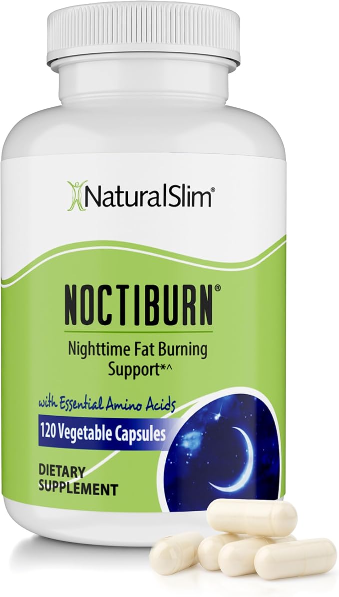 NaturalSlim NoctiBurn Nighttime Wellness &amp Amino Acid Support Supplement – 120 Vegetable Capsules