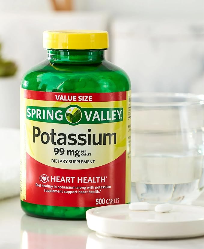 Potassium Supplement | Potassium | 500 Count Value Size | 99 mg is Formulated to Promote a Healthy Heart | Maintenance PH Balance Muscle and Nerve Cell Function | Potassium Gluconate