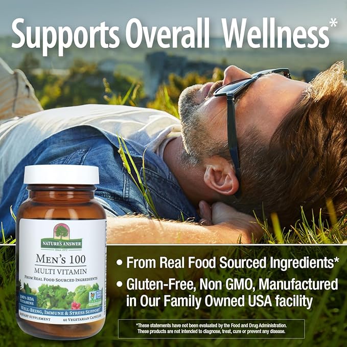 Nature's Answer Men's 100 Multivitamin 60 Vegetarian Capsules