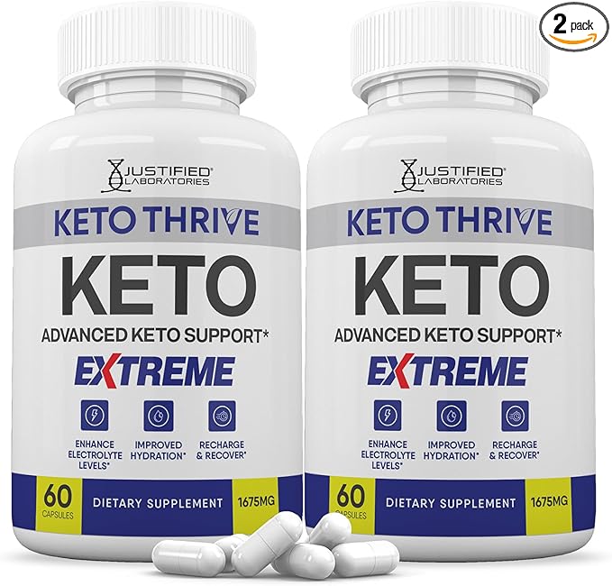 (2 Pack) Keto Thrive Keto ACV Extreme Pills 1675MG Keto Support Blend Capsule Alternative to Keto ACV Formulated with Apple Cider Vinegar Extra Virgin Olive Oil Powder Green Tea Leaf 120 Capsules