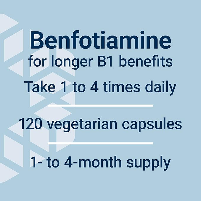 Life Extension Mega Benfotiamine 250 mg a fat-soluble form of thiamine healthy metabolism ultra-bioavailable vitamin B1 high potency gluten-free non-GMO vegetarian 120 capsules