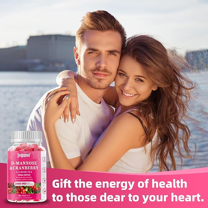 D-Mannose Gummies 2000mg with Cranberry 500mg &amp Hibiscus - D Mannose Chewable Supplements for Women - Liver Bladder Flush &amp Urinary Tract Cleanse Health Supplement - 120 Count