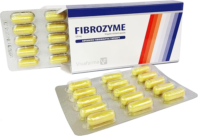 FIBROZYME 320 mg Gastro-Resistant Capsules | Powerful Proteolytic Enzyme Supplement | Supports Joint Muscle &amp Tissue Health | Serrazimes Bromelain &amp Quercetin Blend | 30-60 Day Supply