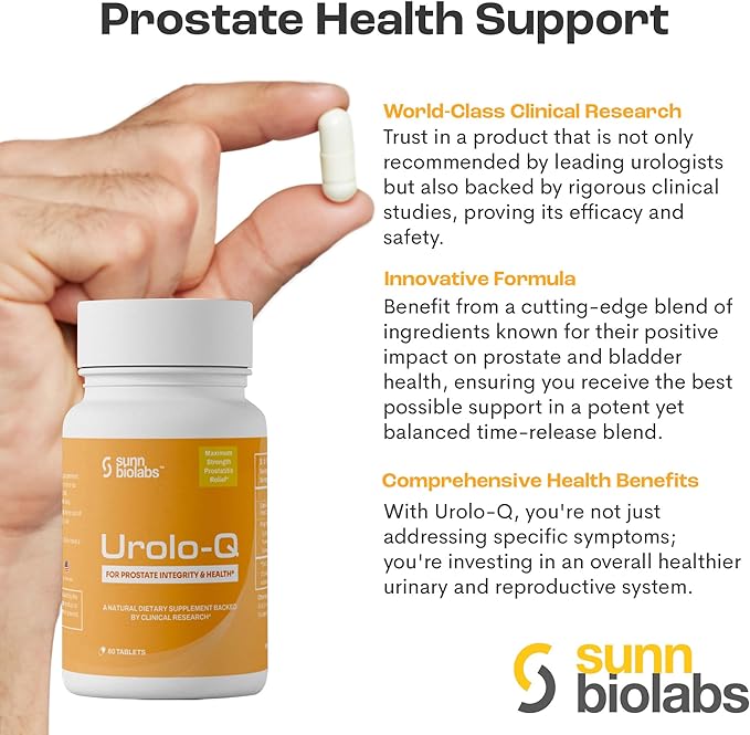 Urolo-Q Extra-Strength Prostate Support for Chronic Prostatitis CPPS Maximum Strength Effective Prostate Health Supplements for Men – Advanced Time Release Formula with Added Pollen Extract…