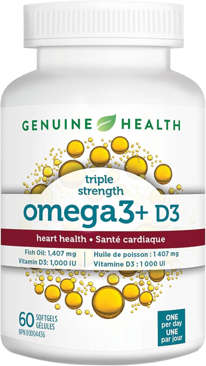 GENUINE HEALTH Triple Strength D3 Omega3 60 CT