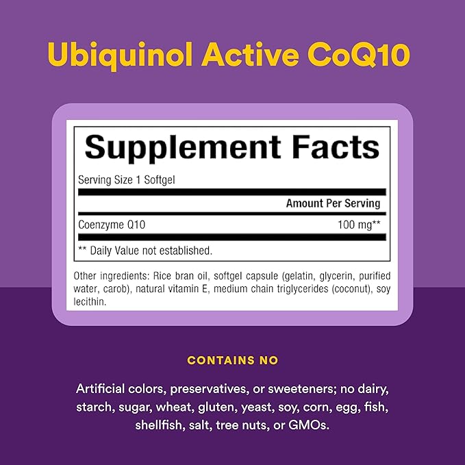 Natural Factors Coenzyme Q10 - Antioxidant Support Supplement Supports Cellular Energy Production - Better Absorption Aids Healthy Heart Function - 100 mg 240 Softgels (240 Servings)