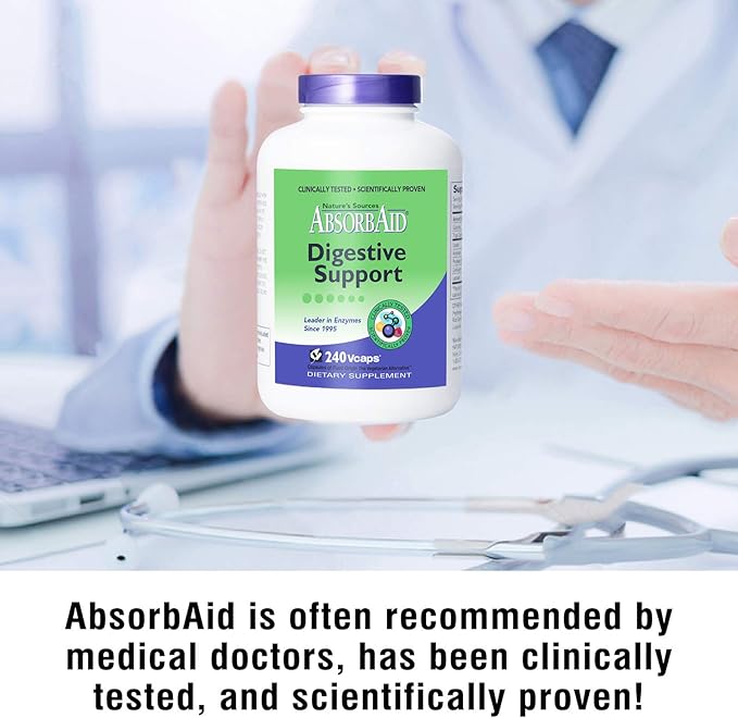 AbsorbAid Digestive Enzymes 240 vCaps Proven to Increase Vital Nutrient Absorption by up to 71%