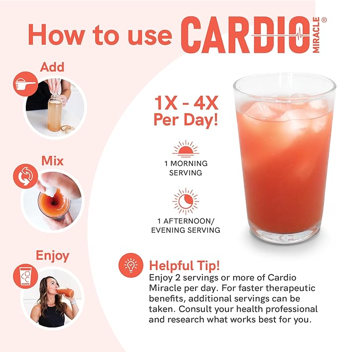 Cardio Miracle Nitric Oxide Supplement 60 Servings - Beet Root Powder with L-Arginine to Support Circulation Blood Flow Energy Endurance Stamina &amp Heart Health for Men and Women