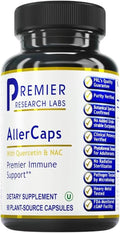 Premier Research Labs AllerCaps - A Lung Health Supplement with NAC/N-Acetyl Cysteine Featuring Bromelain Reishi Mushroom &amp Quertecin Immune Support Formula - 60 Vegetarian Capsules