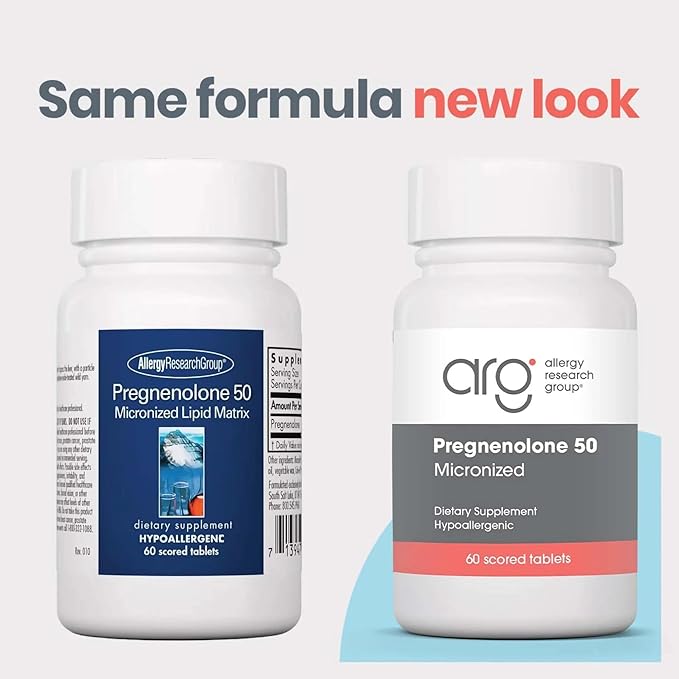 Nutricology Pregnenolone Supplement - Progesterone Supplements Hormone &amp Stress Support Made from Non-GMO Wild Yam Micronized Lipid Matrix Plant-Sourced 50mg Scored Tablets - 60 Count