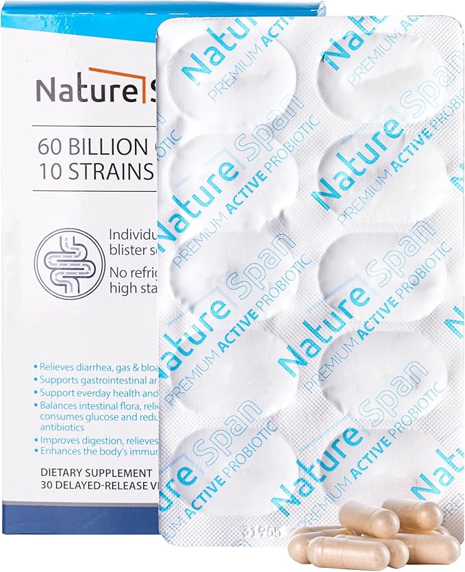 60 Billion CFU 10 Strains Probiotic-Additional prebiotics are added to regulate the balance of intestinal flora promote peristalsis enhance immunity and improve intestinal health30 Capsules