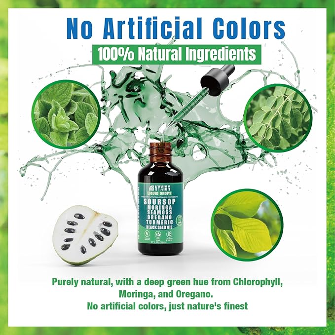 Soursop Bitters Liquid Drops 10 in 1 with Sea Moss Ashwagandha | Original &amp Zesty Orange Flavor Combo | 2-Pack (2 Fl Oz Each) | Herbal Extracts for Overall Health | Vegan Non-GMO Gluten-Free