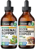 BIO KRAUTER Adrenal Support Tincture 4 Fl. Oz. &amp Dozen Mushroom Tincture 4 Fl. Oz.