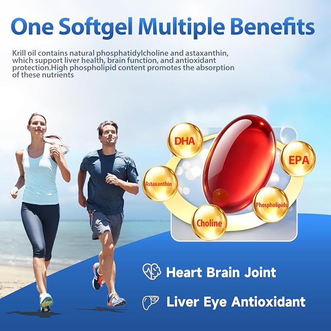 NYO3 Pure Antarctic Krill Oil Omega 3 Supplement Beyond Fish Oil with Choline &amp Antioxidant Astaxanthin for Heart Brain GMP Third Party Tested No Fishy Burps - 425mg 30 Softgels