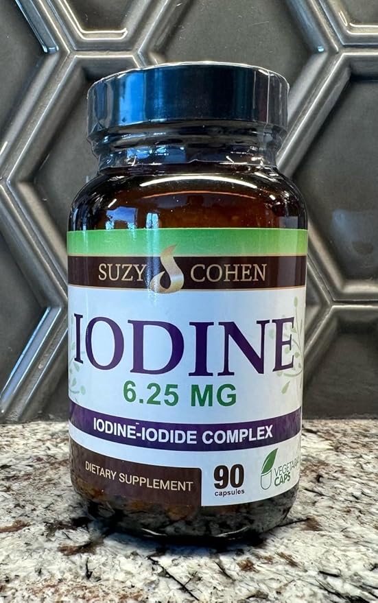 Suzy Cohen Iodine Complex Supplement - 6.25mg Iodine &amp Iodide Blend - 90 Vegetarian Capsules for Dietary Support