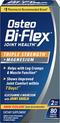 Osteo Bi-Flex Triple Strength Glucosamine Supplement with Magnesium Improve Joint Function Helps Leg Cramps and Muscle Function 80 Coated Tablets