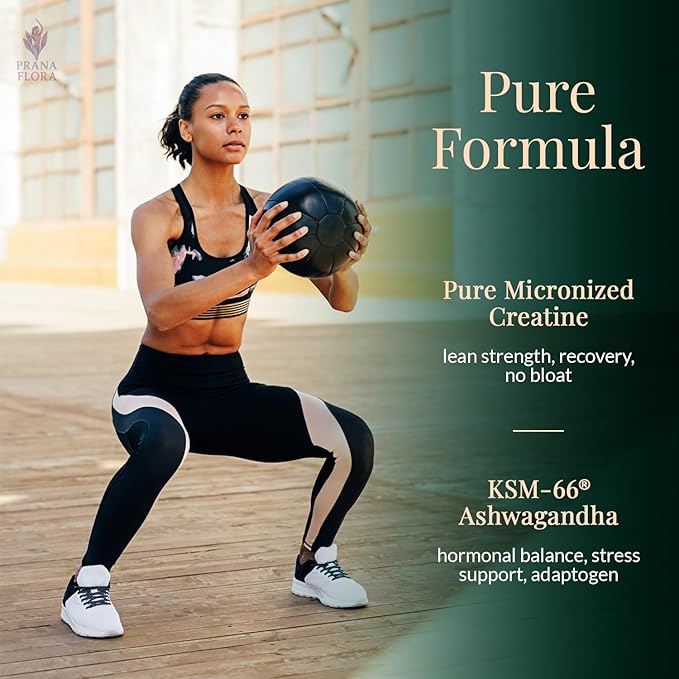 FemPower Creatine for Women - Micronized Creatine Monohydrate with KSM-66 Ashwagandha for Strength Brain Health and Hormonal Balance - Unflavored 30 Servings