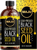 MAJU's Black Seed Oil 16oz: 3X Thymoquinone Cold Pressed 100% Turkish Black Cumin Nigella Sativa Seed Oil (Better Than Organic) Non-GMO 100% Liquid Pure Blackseed Glass Bottle