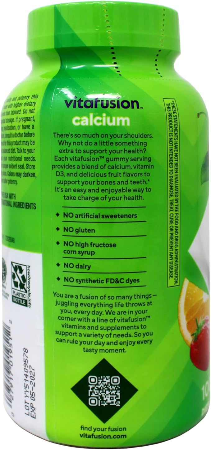 Vitafusion Gummies Calcium with Vitamin D3 100 Count Pack of 2
