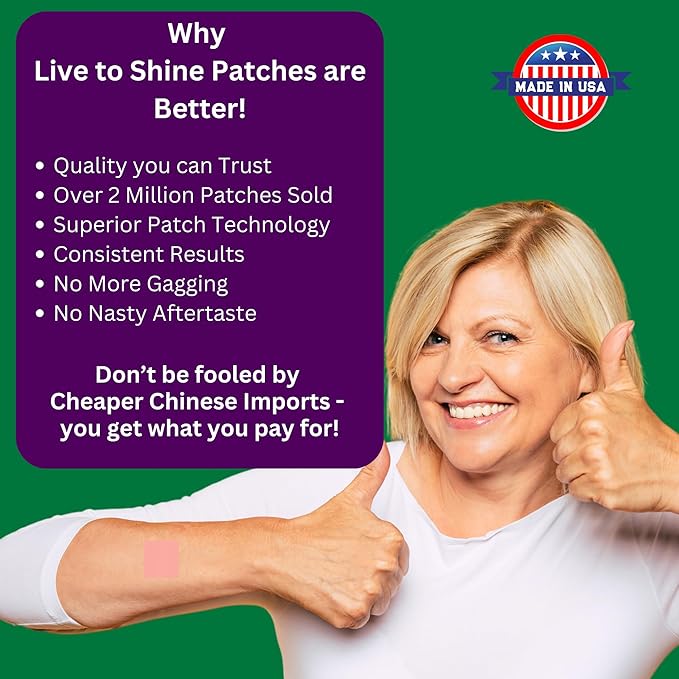 Live To Shine Resveratrol Patch - Transdermal Topical Plant-Based Antioxidant Support for Healthy Aging and Wellness - 30 Patches for Women and Men - USA Made