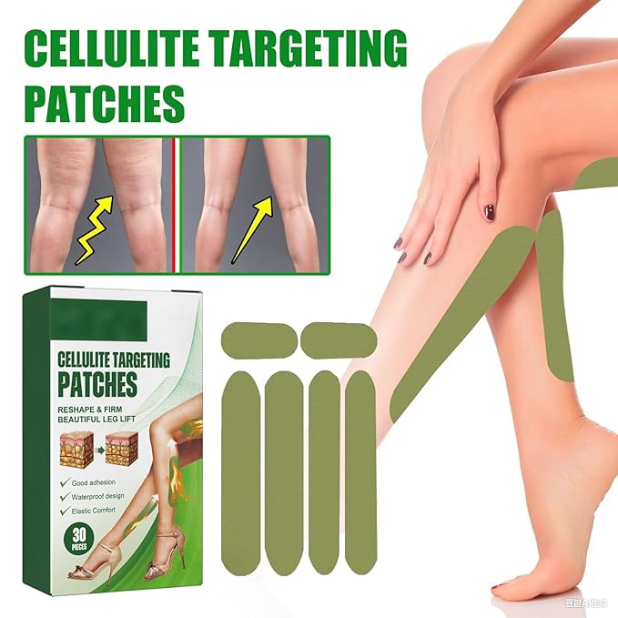 Mugwort Leg Firming Patches - 30 Pcs Hydrolyzed Hyaluronic Acid &amp Glycerin Infused Skin Tightening Strips | Improve Skin Texture &amp Moisture Retention (3)