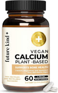 Future Kind Vegan Calcium Supplement - Plant-Based Calcium Magnesium Supplement Sourced from Iceland for Teeth &amp Bone Support (60 Capsules)