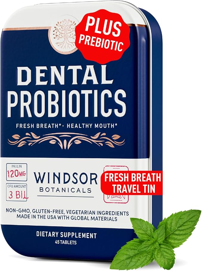 WINDSOR BOTANICALS Lactobacillus Salivarius Probiotic and Dental Probiotics Oral Health Bundle
