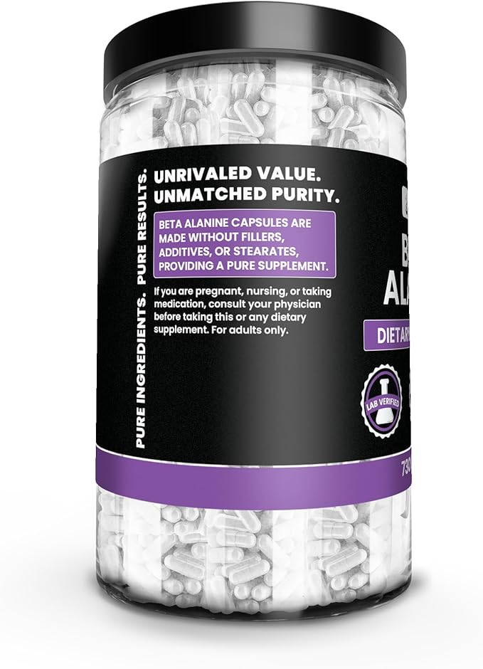 Pure Original Ingredients Beta Alanine (730 Capsules) Always Pure No Additives Or Fillers Lab Verified