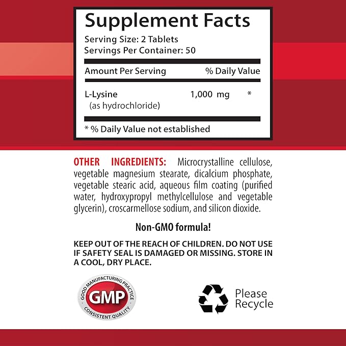 L-lysine 1000 mg Tablets - L-LYSINE 1000MG - Promote Healthy Skin - l-lysine Tablets - l-lysine 1000mg Tablets - l-lysine Supplement - l-lysine Ointment - lysine 1000mg Tablets 2 Bottles 200 Tabs