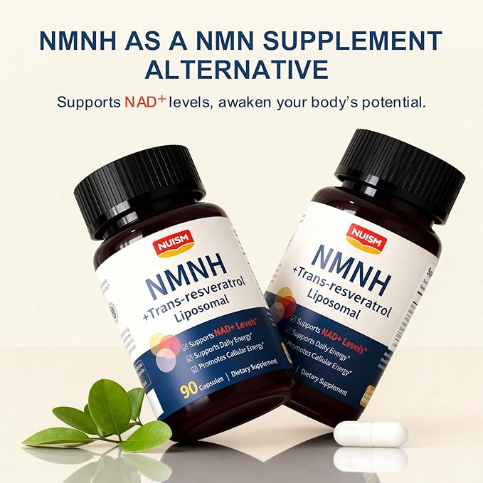 NMNH NAD+ Supplement Liposomal 600mg NMN NAD+ and Resveratrol Complex for Cellular Energy Healthy Aging &amp Metabolic Support 90 Capsules