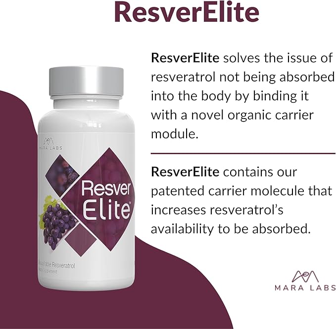 Mara Labs ResverElite | Bioavailable Resveratrol | Vegan No Fillers and Non-GMO | 30 Vegan Capsules