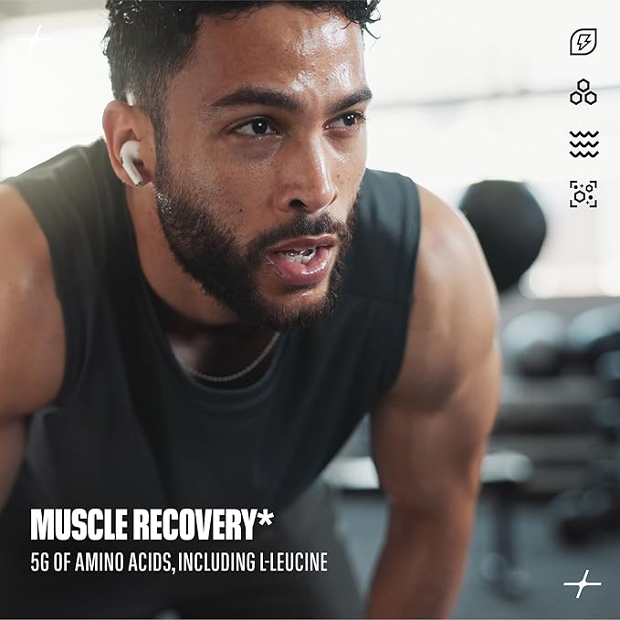 C4 Energy + Aminos Powder 5g BCAAs &amp EAAs for Muscle Recovery 3 Electrolytes for Hydration 100mg Natural Caffeine Pre Workout Zero Sugar 30 Servings Grape