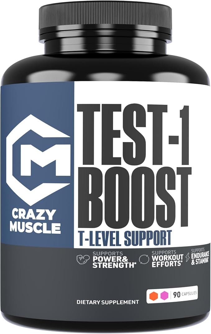 Crazy Muscle Booster for Men and Women (Over 1300mg per Capsule) to Increase Low Levels in Males Reverse The Effects of Low Levels on Muscle and Fat 90 Supplement Pills