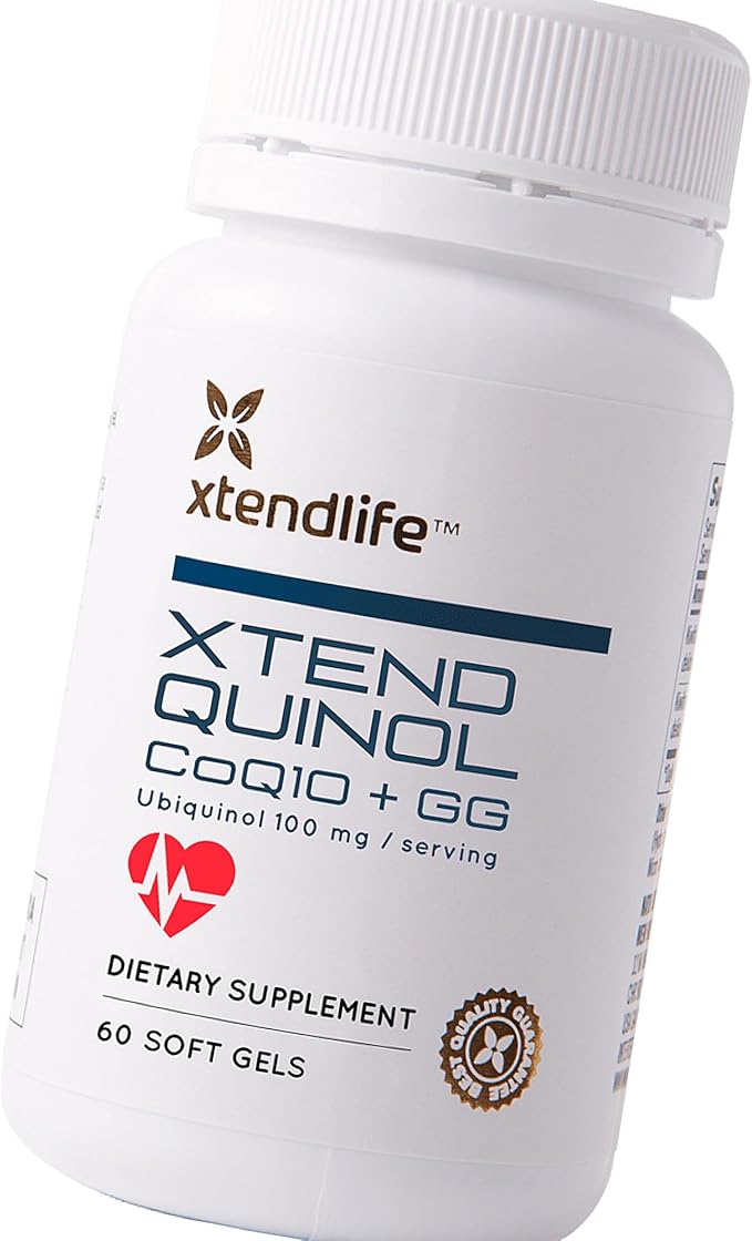 Xtendlife Xtend-Quinol CoQ10 Ubiquinol Supplement for Heart Health Cellular Energy and Healthy Aging - with 100mg Ubiquinol and 50mg GG (Geranylgeraniol)-4 Month Supply (Pack of 2)