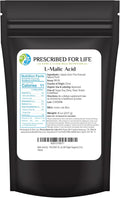 Prescribed for Life L Malic Acid Powder 100% Pure Malic Acid Supports Energy and Endurance USP Grade Gluten Free Vegan Non GMO (8oz / 227g)
