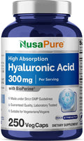 NusaPure Hyaluronic Acid 300mg 250 Veggie Capsules (Non-GMO Vegan)