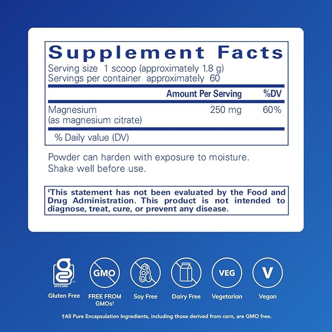 Pure Encapsulations Magnesium (Powder) | Supports Cardiovascular Function Muscle Function and Calming | 3.7 Ounces