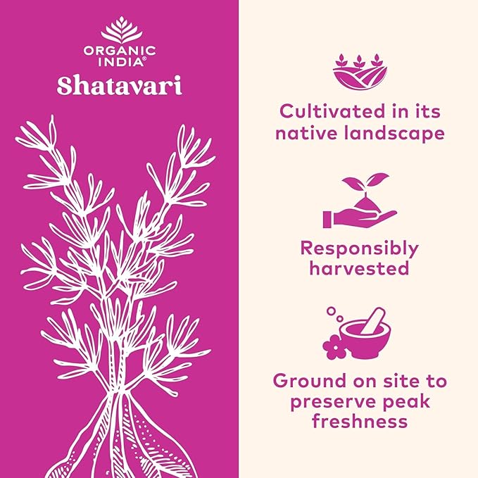 ORGANIC INDIA Shatavari Capsules - Herbal Supplement Supports Hormonal Balance Immune System Support Vegan Gluten-Free USDA Organic Supports Reproductive Health - 180 Capsules