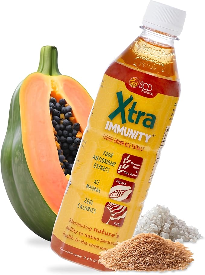 SCD Probiotics Xtra Immunity – Bio-Fermented Postbiotic Liquid Supplement with Rice Bran | Daily Nutritional Boost for Gut &amp Immune Health | Safe for Pregnant Women Infants &amp Children 16.9 f