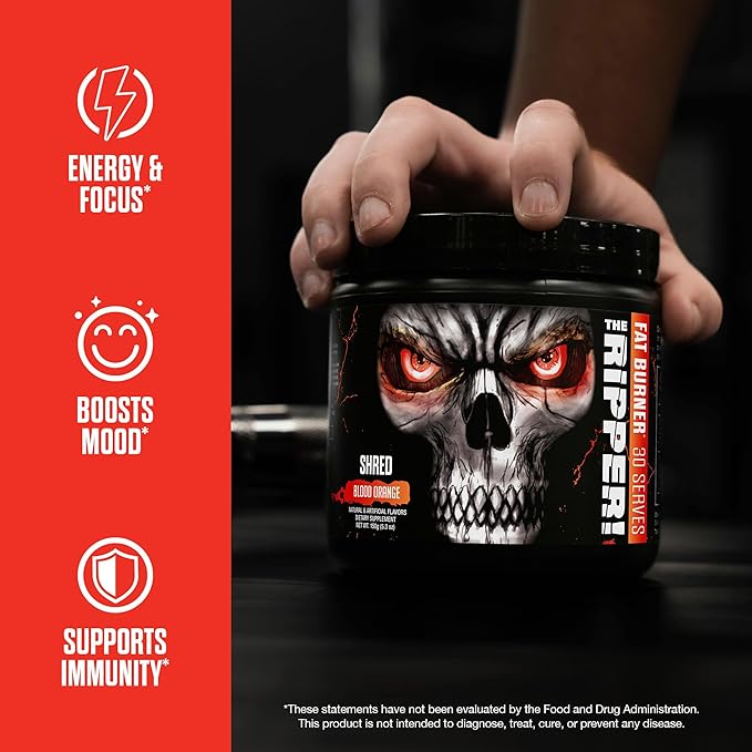 JNX SPORTS The Ripper! Fat Burner Pre Workout Powder for Men &amp Women Thermogenic Fat Burning &amp Appetite Suppressant Boost Energy &amp Endurance Blue Raspberry 30 Servings