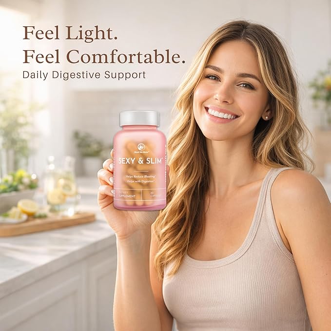 Bloat No More Digestive Enzymes - Sexy and Slim Bloating Relief for Women Helps Debloating and Gas Relief &amp Promotes Digestion with Fenugreek &amp Dandelion - 60 Count