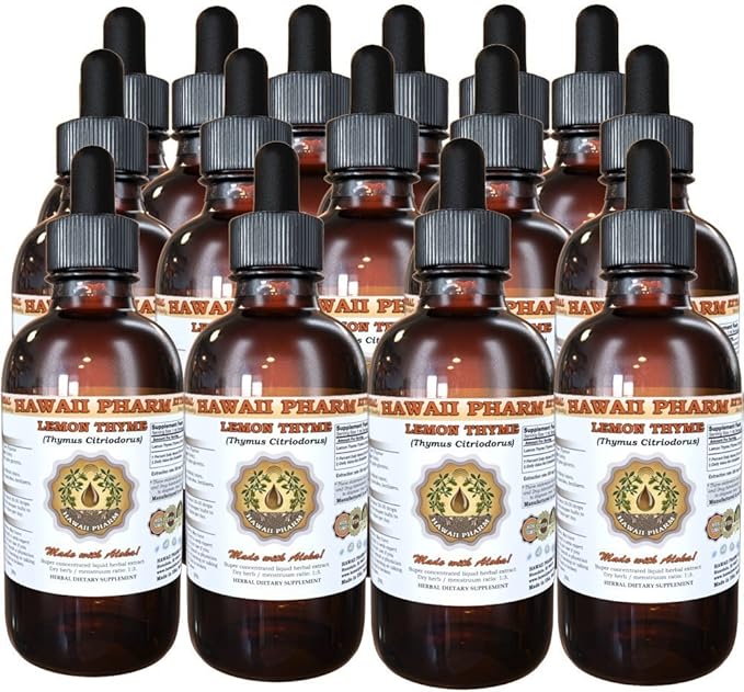 Hawaii Pharm Lemon Thyme Liquid Extract Lemon Thyme (Thymus Citriodorus) Dried Leaf Tincture Supplement 15x4 oz