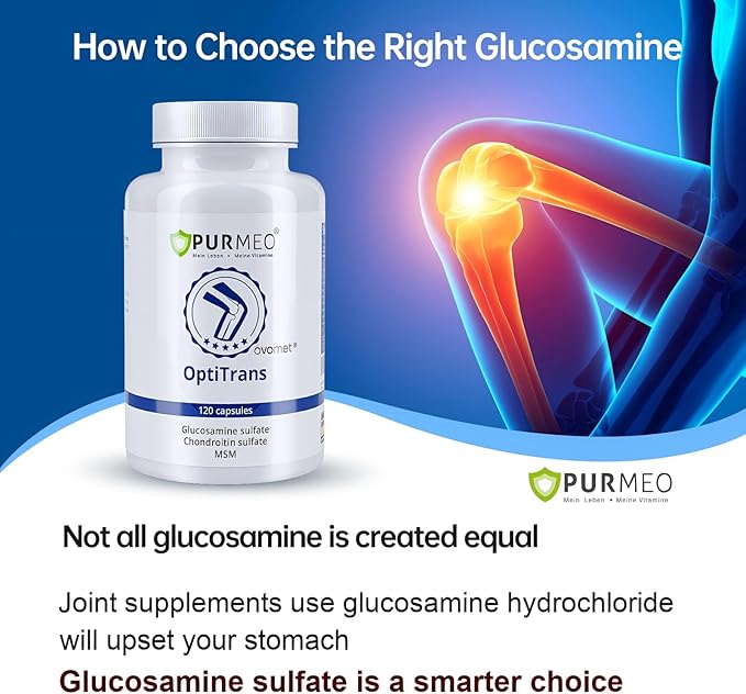 purmeo 5-Day Fast-Acting Joint Health Supplement - Support for Comfort Cartilage Strength &amp Flexibility - OVOMET Eggshell Membrane Glucosamine Chondroitin MSM &amp Boswellia - Made in Germany