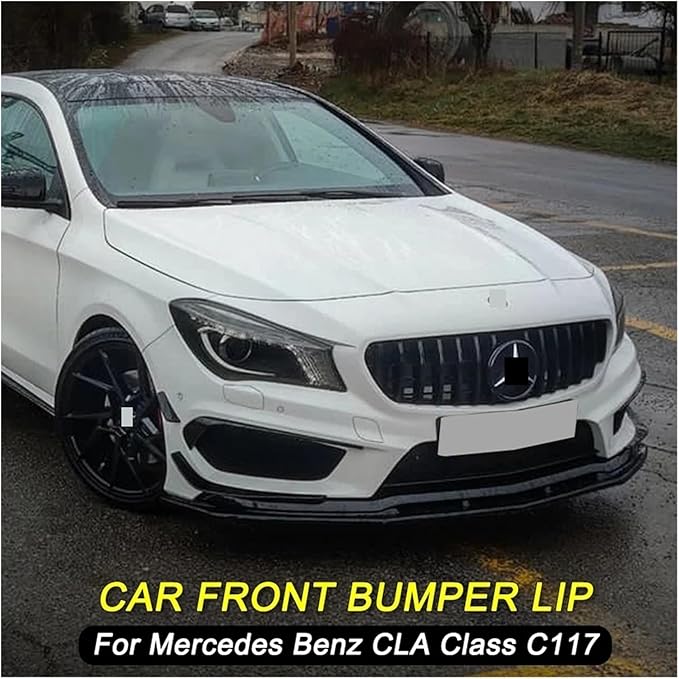 Front Bumper Splitter Lip Spoiler Diffuser Guard Body Kit Cover Compatible for Mercedes Benz CLA Class C117 CLA200 260 CLA45 AMG 2013-2015 (Color : Carbon Look)