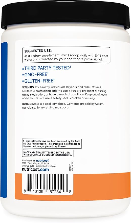 Nutricost BCAA + Hydration Powder (Peach Rings) 30 Servings - Branched Chain Amino Acids with Hydration Complex - Gluten-Free Non-GMO