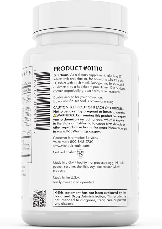 Michael's Health Naturopathic Programs Liver Wellness - 60 Vegetarian Tablets - Contains Nutrients for Liver Support - Kosher - 20 Servings